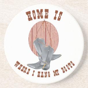 Westerne Cowboy Cowgirl Horse Barn Rodeo Onderzett Zandsteen Onderzetter