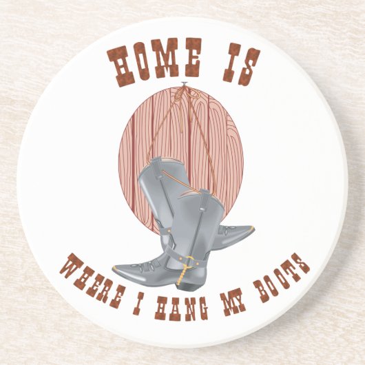 Westerne Cowboy Cowgirl Horse Barn Rodeo Onderzett Zandsteen Onderzetter (Voorkant)