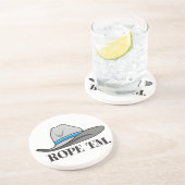 Westerne Cowboy Cowgirl Horse Barn Rodeo Onderzett Zandsteen Onderzetter (Zijkant)