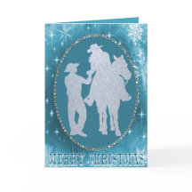 Westerne Cowboy Cowgirl Horse Vrolijk Kerstfeest