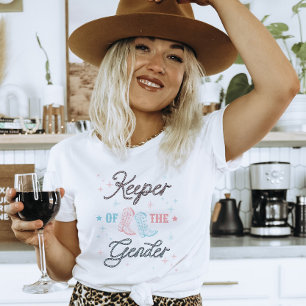 Westerne Cowboy Cowgirl Keeper of the Gender Revea T-shirt