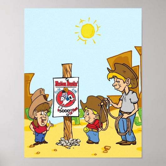 Westerne Cowboy Cowgirl Kind Mutton Bustin Poster (Voorkant)