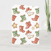 Westerne Cowboy Cowgirl Red Green Boots Kerst Kaart (Achterkant)