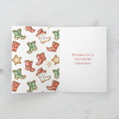 Westerne Cowboy Cowgirl Red Green Boots Kerst Kaart (Binnen)