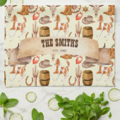 Westerne cowboy cowgirl rodeo paard thema theedoek (Gevouwen)