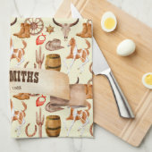 Westerne cowboy cowgirl rodeo paard thema theedoek (Quarter Fold)