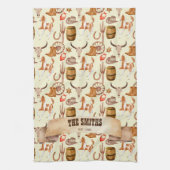 Westerne cowboy cowgirl rodeo paard thema theedoek (Verticaal)