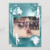 Westerne Cowboy Cowgirl Roping Vakantie Kaart 2 Zi (Voorkant / Achterkant)