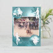 Westerne Cowboy Cowgirl Roping Vakantie Kaart 2 Zi (Staand voorkant)