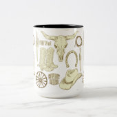 Westerne cowboy cowgirl tweekleurige koffiemok (Center)