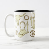 Westerne cowboy cowgirl tweekleurige koffiemok (Links)