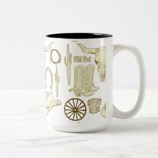 Westerne cowboy cowgirl tweekleurige koffiemok (Rechts)