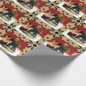  Westerne Cowboy Cowgirl voor kerstmis Cadeaupapier (Hoek)