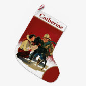  Westerne Cowboy Cowgirl voor kerstmis Grote Kerstsok (Voorkant (Hangend))