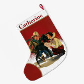  Westerne Cowboy Cowgirl voor kerstmis Grote Kerstsok (Achterkant (Hangend))