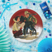  Westerne Cowboy Cowgirl voor kerstmis Papieren Bordje (Feest)