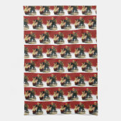  Westerne Cowboy Cowgirl voor kerstmis Theedoek (Verticaal)