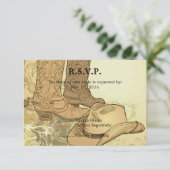 Westerne Cowboy Cowgirl Wedding RSVP (Staand voorkant)