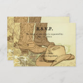 Westerne Cowboy Cowgirl Wedding RSVP (Voorkant / Achterkant)