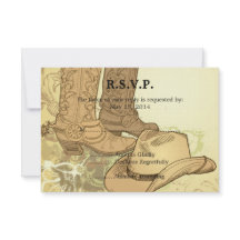 Westerne Cowboy Cowgirl Wedding RSVP