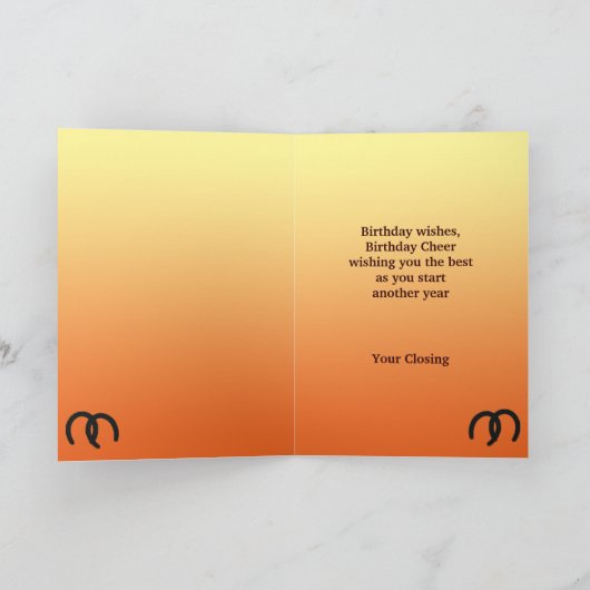 Westerne Cowboy Custom Birthday Kaart (Binnen)