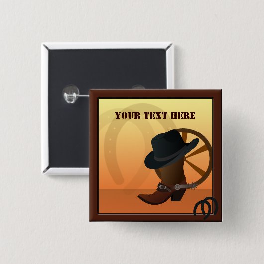 Westerne Cowboy Custom Button (Voorkant /achterkant)