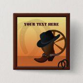 Westerne Cowboy Custom Button (Voorkant)
