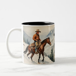 Westerne Cowboy Custom Tweekleurige Koffiemok