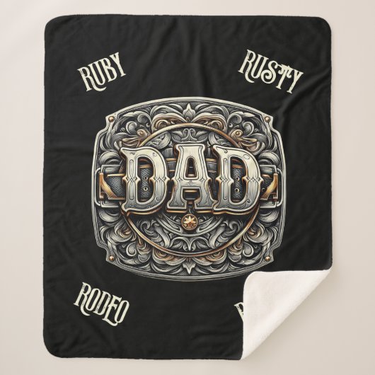 Westerne Cowboy DAD Vaderdag Sherpa Deken (Voorkant)