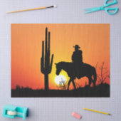 Westerne Cowboy Desert Sunset 13 Ontkoppeling Tissuepapier (Craft)