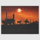 Westerne Cowboy Desert Sunset 14 ontkoppeling Tissuepapier (Voorkant)