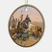  Westerne cowboy die een steiger roping Keramisch Ornament (Links)