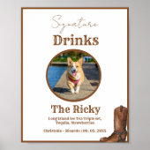 Westerne Cowboy Dog handtekening drinken bruiloft Poster (Voorkant)