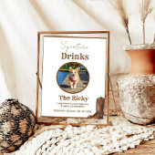 Westerne Cowboy Dog handtekening drinken bruiloft  Poster