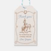 Westerne cowboy eerste rodeo 1e verjaardag cadeaulabel (Voorkant)
