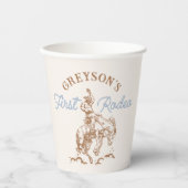 Westerne cowboy eerste rodeo 1e verjaardag papieren bekers (Voorkant)