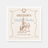 Westerne cowboy eerste rodeo 1e verjaardag servet (Voorkant)