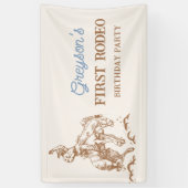 Westerne cowboy eerste rodeo 1e verjaardag spandoek (Verticaal)