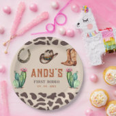 Westerne Cowboy eerste Rodeo Boys Verjaardag Papieren Bordje (Feest)