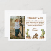 westerne cowboy eerste rodeo foto bedankkaart (Voorkant / Achterkant)