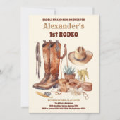 Westerne Cowboy Eerste Rodeo Verjaardag Kaart (Voorkant)