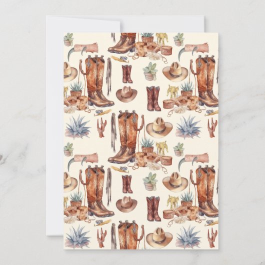 Westerne Cowboy Eerste Rodeo Verjaardag Kaart (Achterkant)