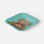 Westerne cowboy eerste rodeo verjaardag op maat papieren bordje (Gebogen)