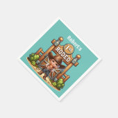 Westerne cowboy eerste rodeo verjaardag op maat servet (Hoek)