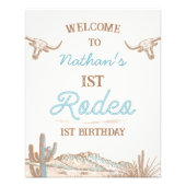 Westerne Cowboy Eerste Rodeo Verjaardag Welkomstbo Foto Afdruk (Voorkant)