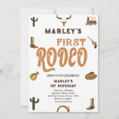 Westerne cowboy eerste verjaardag rodeo wild baby  kaart (Voorkant)