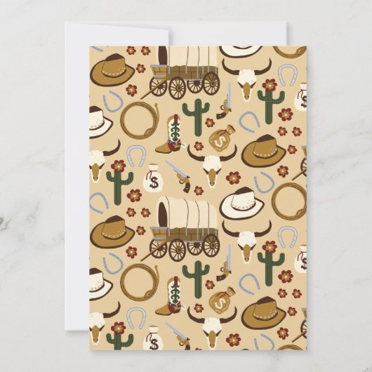 Westerne cowboy eerste verjaardag rodeo wild baby  kaart (Achterkant)