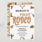 Westerne cowboy eerste verjaardag rodeo wild baby  kaart (Voorkant / Achterkant)