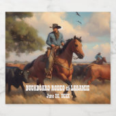 Westerne Cowboy en Bay Horse Bier Etiket (Enkel label)