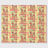Westerne cowboy en cowgirl Kinder Gift Wrapping Cadeaupapier (Vlak)